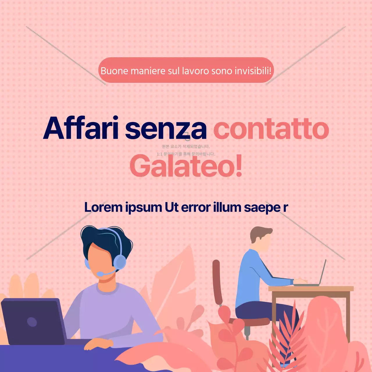 Etichetta commerciale contactless rosa e blu