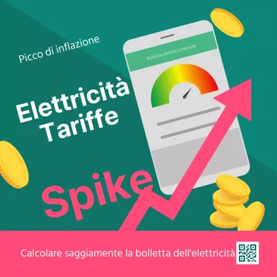 Un semplice post sulla bolletta dell'elettricità in verde e rosa