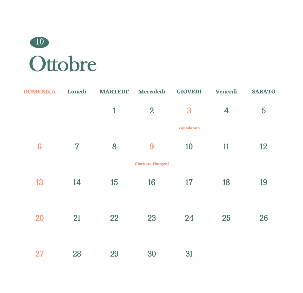 Calendario dei bar con i consigli per le bevande del mese