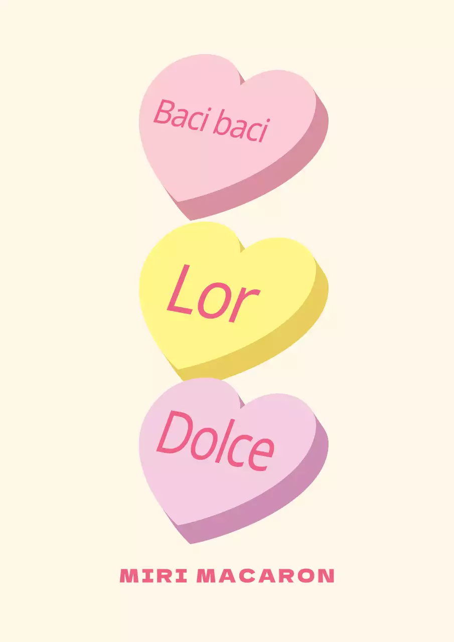 Simpatico poster promozionale di un caffè macaron giallo e rosa