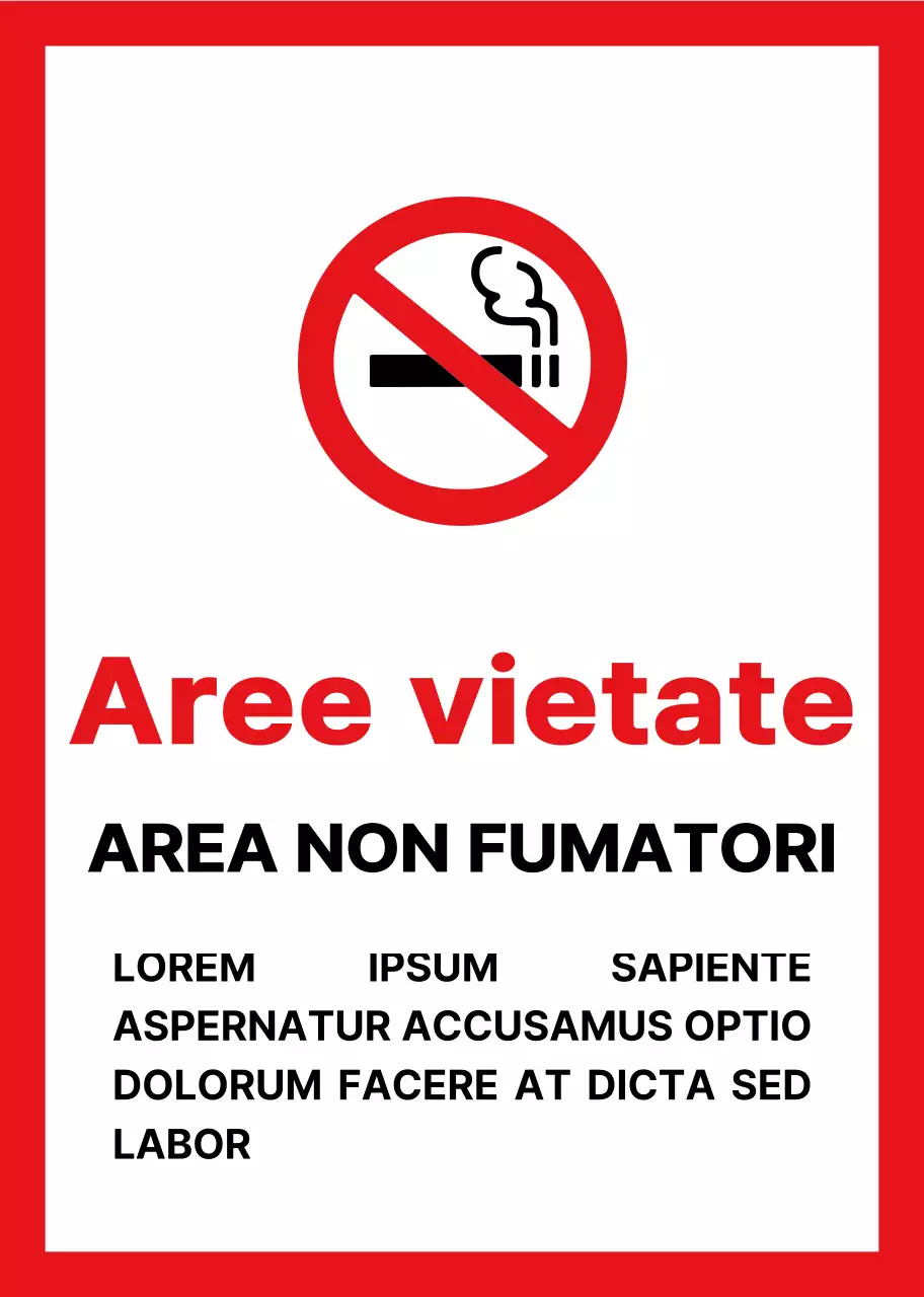 Rosso e nero semplice allineamento del testo di base stile di layout Nessuna informazione sul fumo