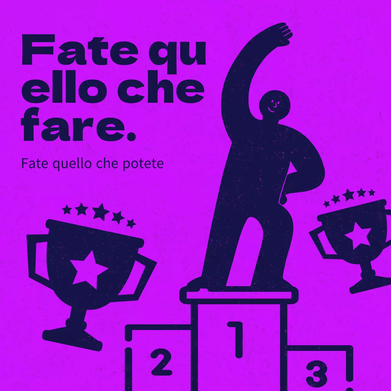 Citazioni di successo viola, semplici e illustrate.