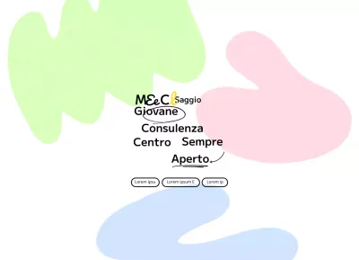 Un corso di consulenza all'interno del campus con un concetto tipografico colorato