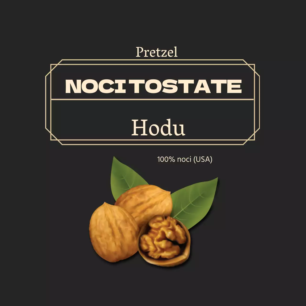 Etichetta alimentare per dadi con cornice nera dorata