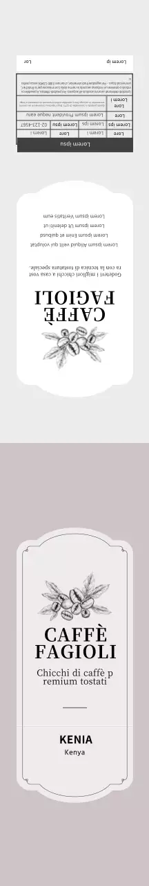 Confezione illustrata beige per caffè in grani Vincci Cafe