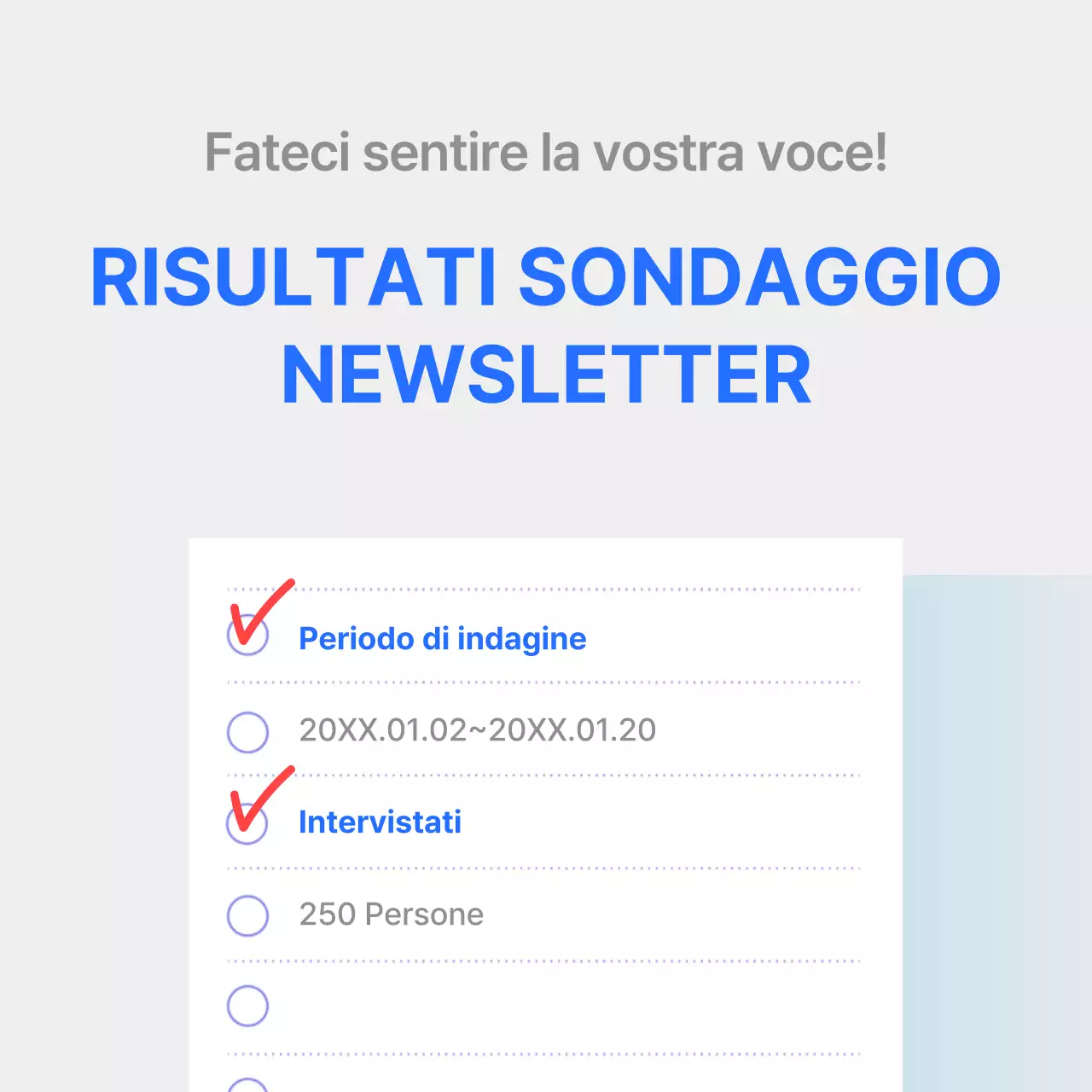 Rapporto sul sondaggio di soddisfazione con un chiaro grafico blu