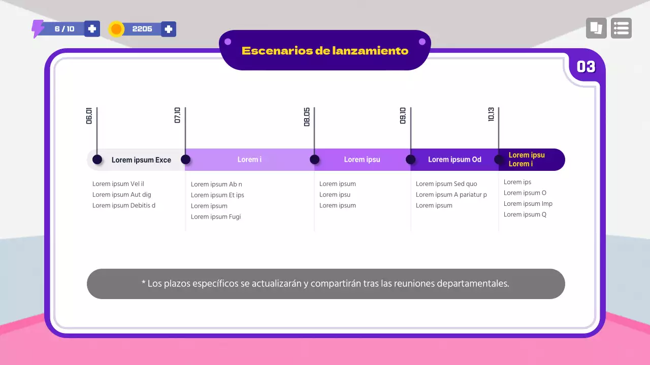 Propuesta de concepto de juego escolar en morado