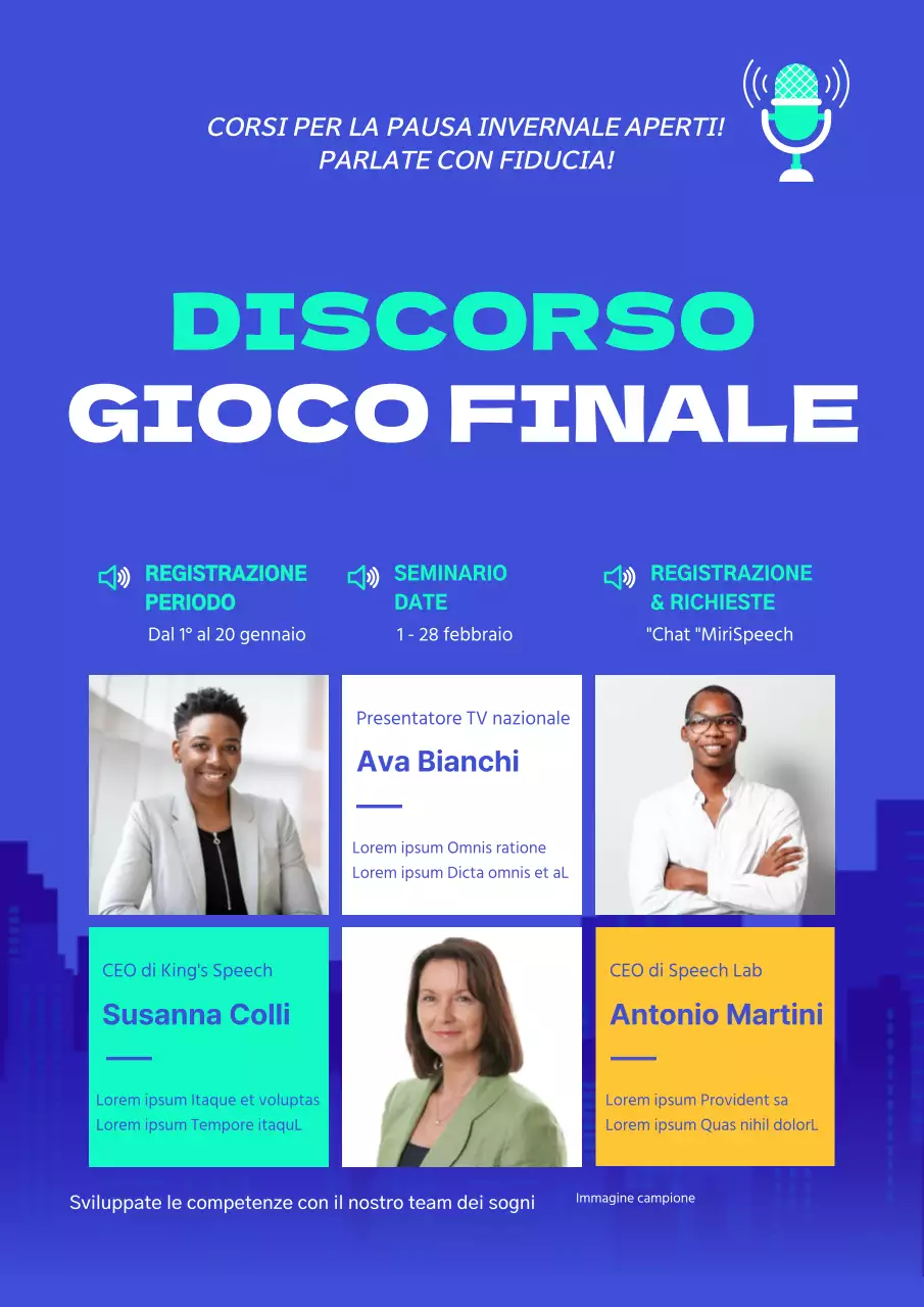 Tema per corsi vocali in stile griglia pulita blu menta