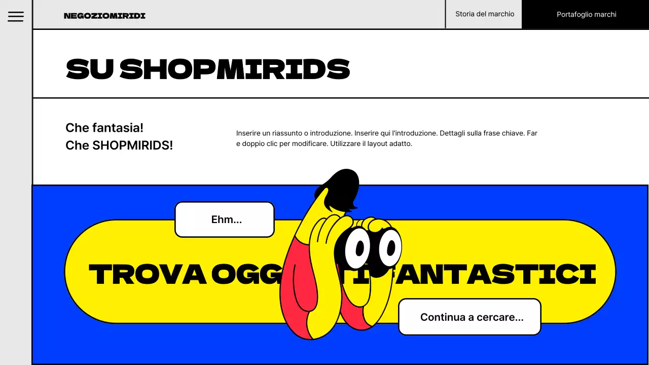 Illustrazione pop del concetto di marchio portfolio con colori fluorescenti