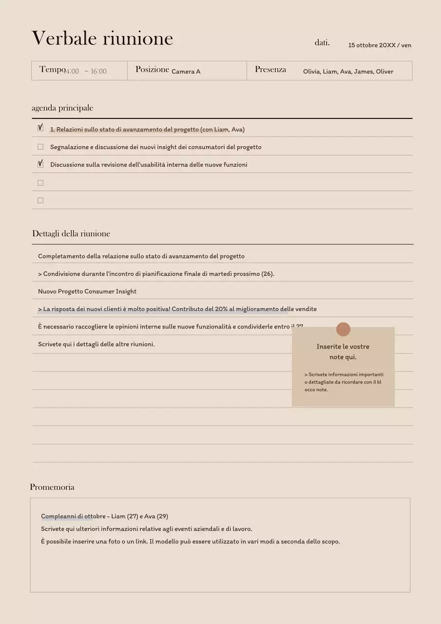 Marrone, sentimentale Verbale di riunione GoodNote