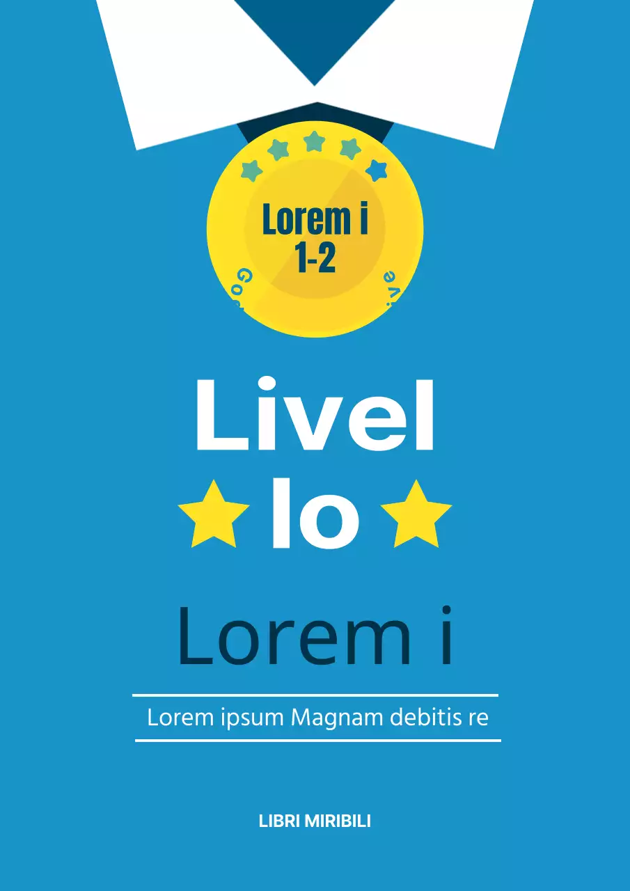 Contenuto del libro di domande illustrato in uniforme scolastica blu chiaro