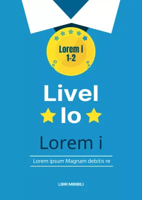 Contenuto del libro di domande illustrato in uniforme scolastica blu chiaro