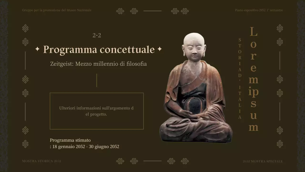 Piano espositivo del museo Brown tone per il primo semestre dell'anno