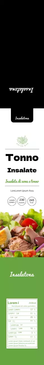 Etichetta informativa sugli alimenti insalata verde nera pulita