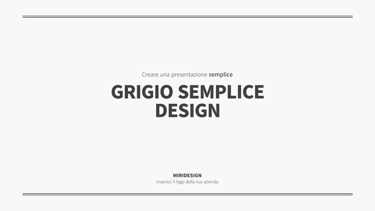 Modello di presentazione semplice e grigio