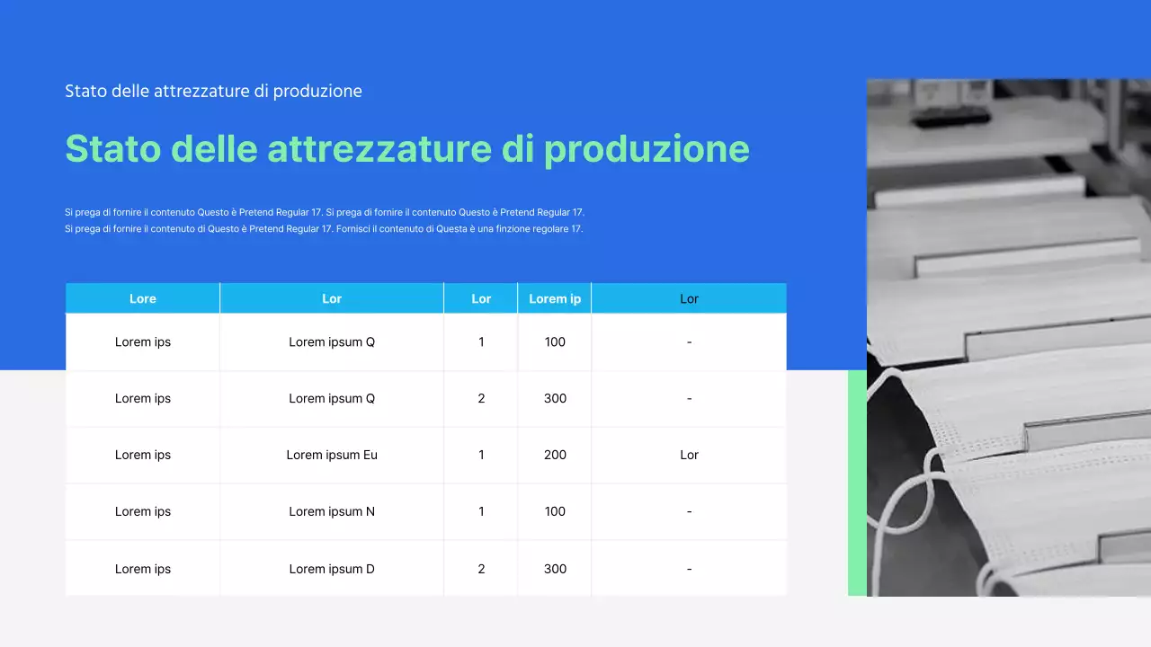 Presentazione della proposta di servizi di produzione in outsourcing di colore blu menta