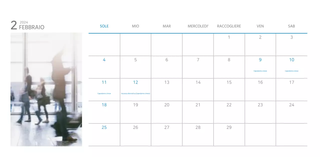 Calendario aziendale da tavolo bianco e semplice