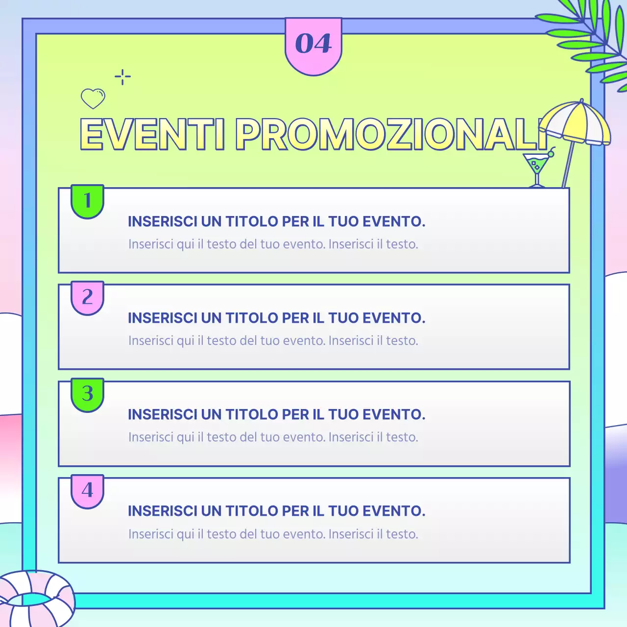 Annuncio di promozione estiva del centro commerciale in giallo tropicale e blu chiaro