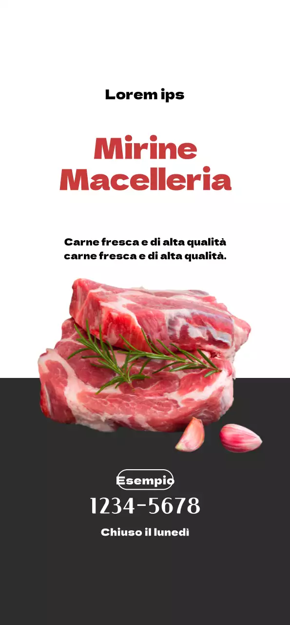 Promuovete la vostra macelleria con un look pulito in bianco e grigio