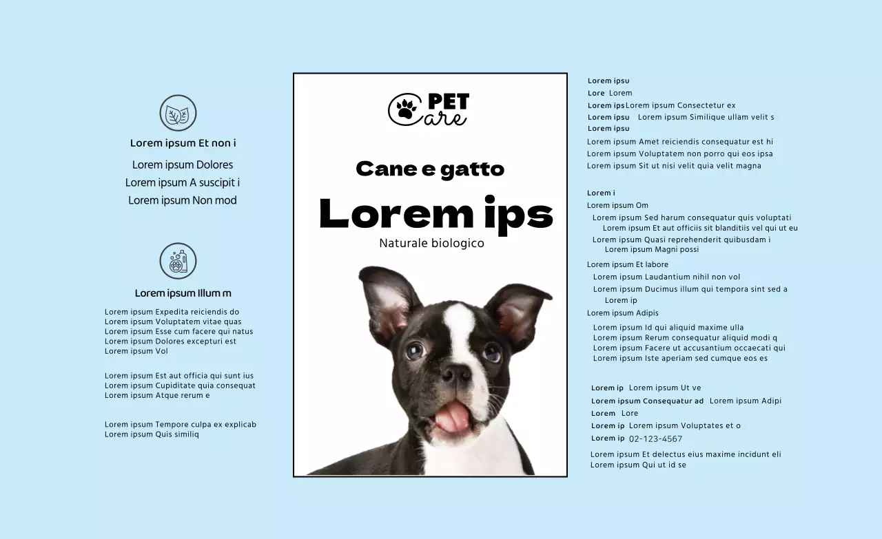 etichetta semplice con logo azzurro per animali domestici