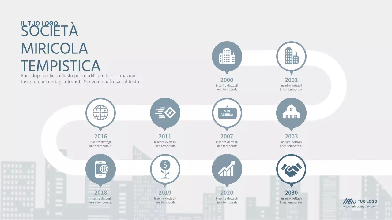 Infografica Roadmap in grigio indaco