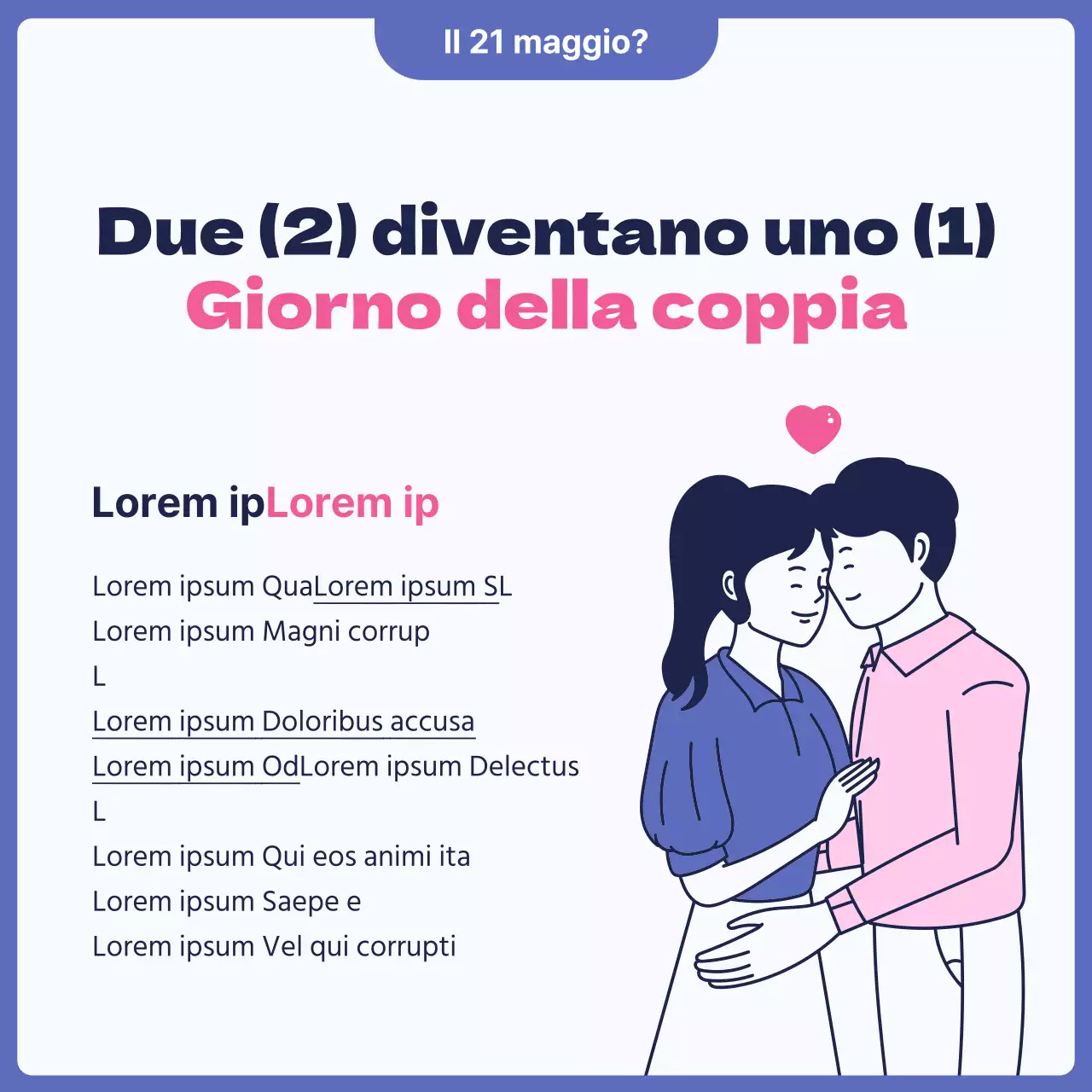 Una pubblicità per una simpatica clinica di psicoterapia per coppie rosa e blu.