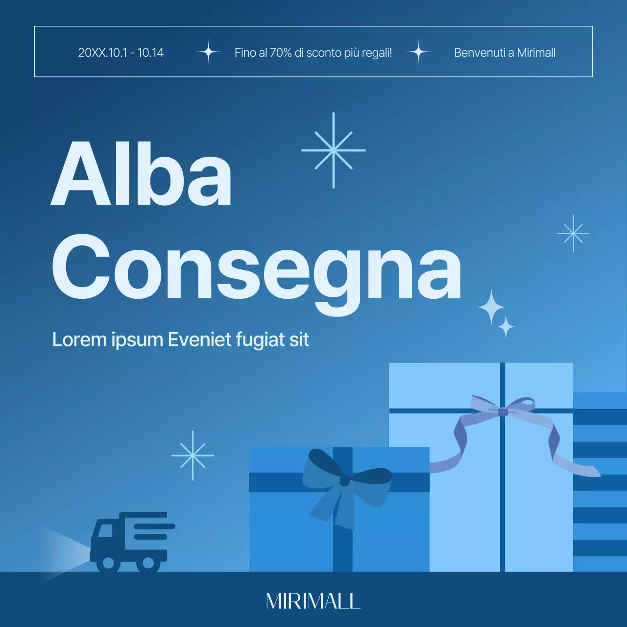 Promuovere un semplice avviso di consegna mattutino in blu