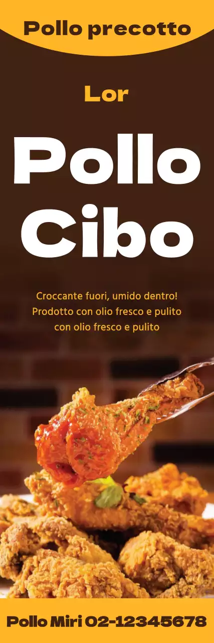 Promuovere i ristoranti di pollo con contrasti di colore marrone e giallo