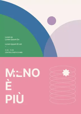 Poster espositivo a pastello, incentrato sulle forme