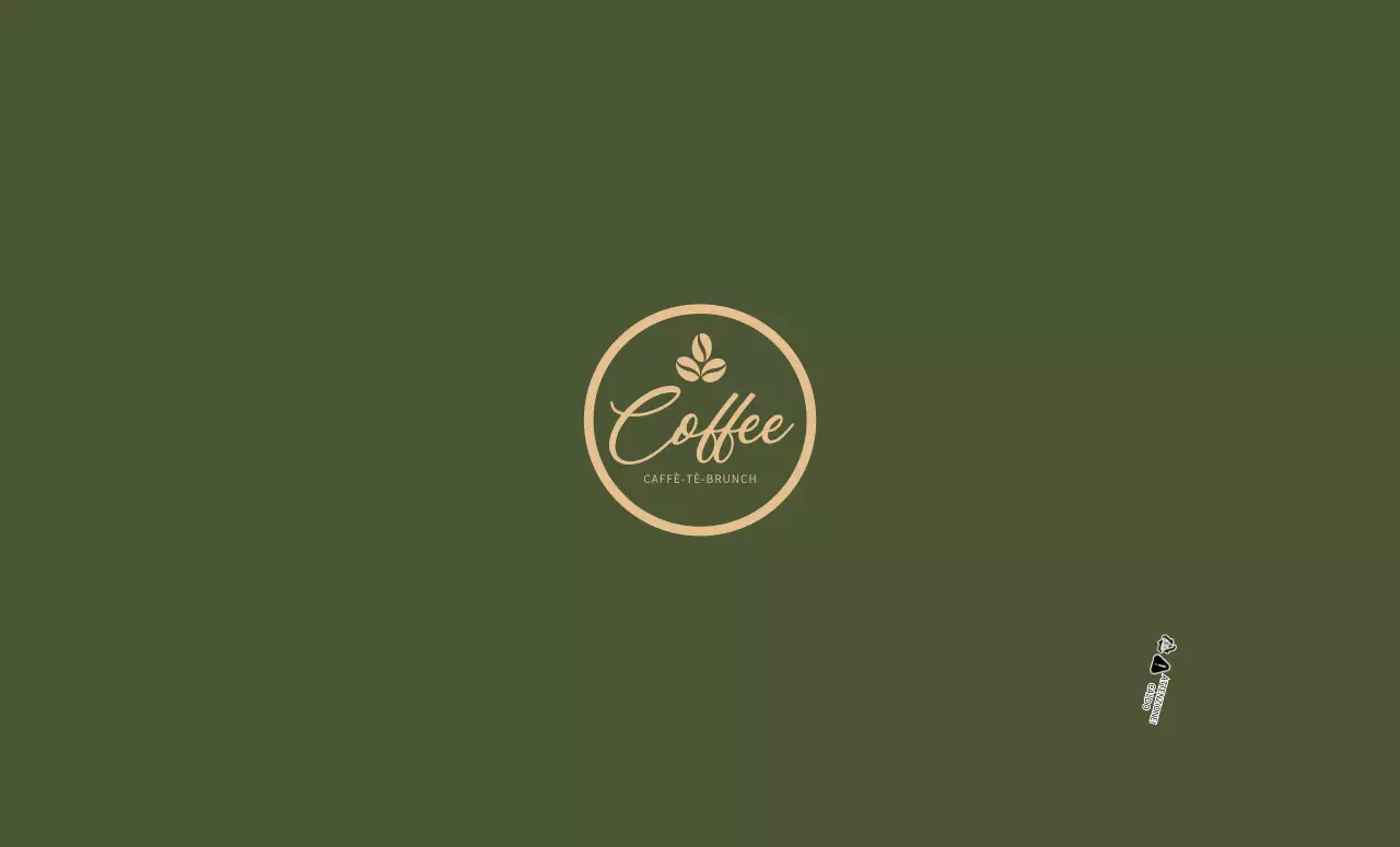 Tazza di carta da caffè verde e oro