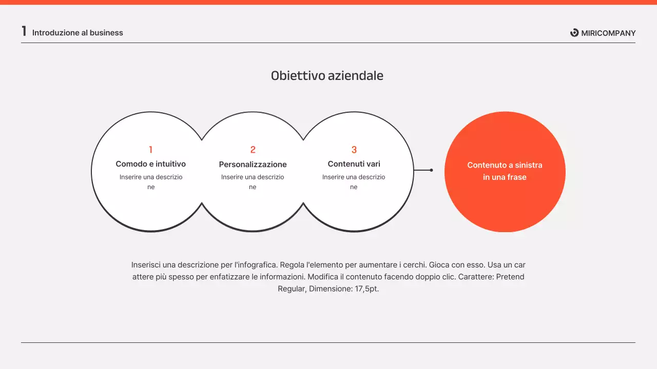 Presentazioni di relazioni aziendali in arancione e grigio