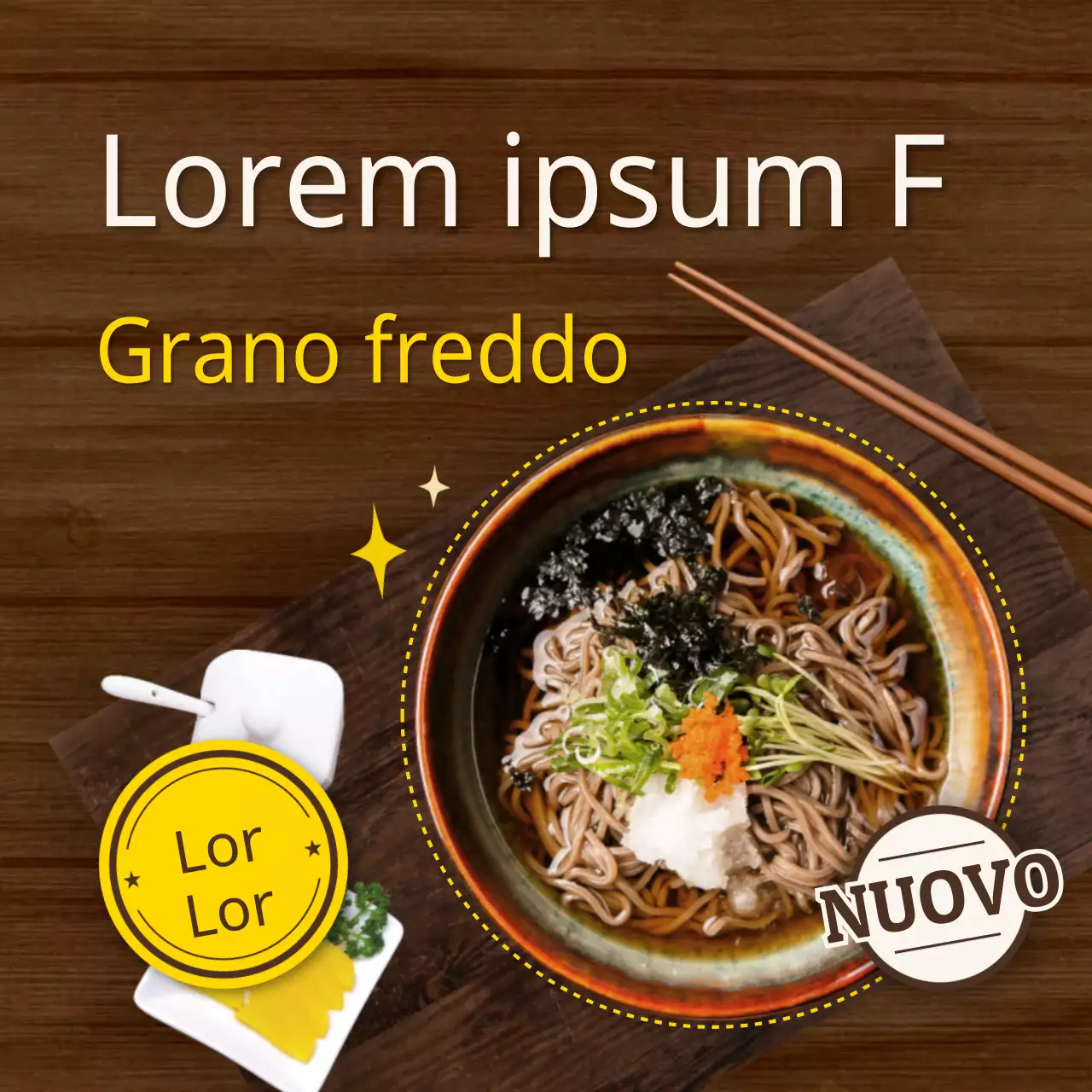 Lancio di un menu estivo marrone e pulito