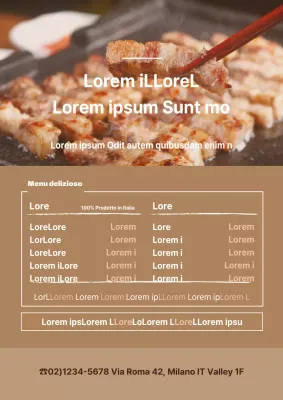 Menu del centro massaggi con immagini di massaggi in marrone