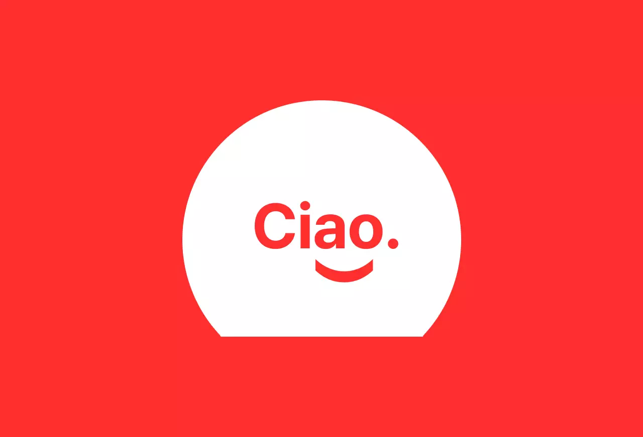 Ciao smiley sfondo rosso baldt