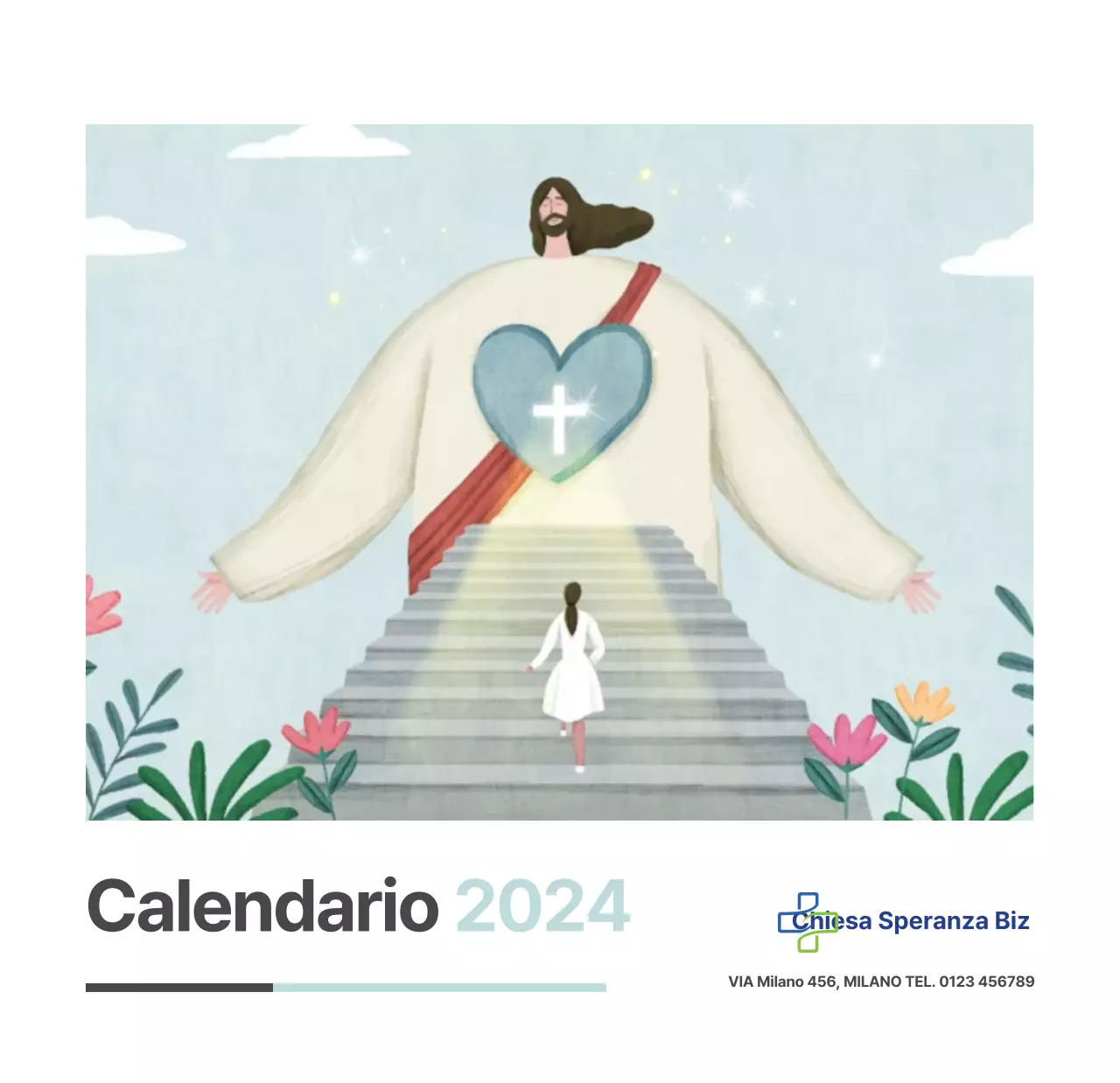  Illustrazione della chiesa Calendario da tavolo della chiesa