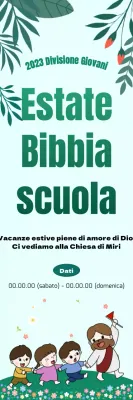 Scuola biblica in un verde giardino fiorito
