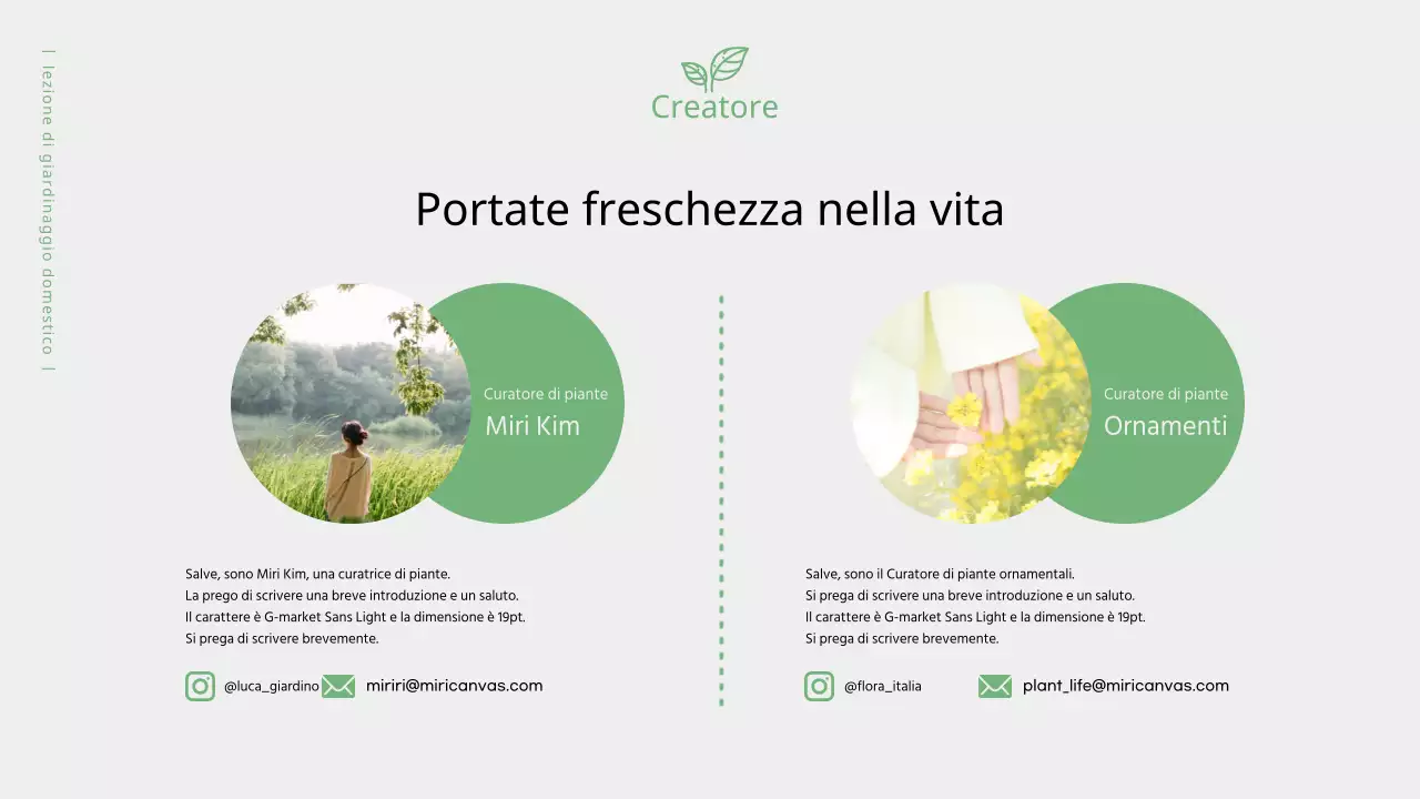 Verde oliva, proposta di classe calda (presentazione)