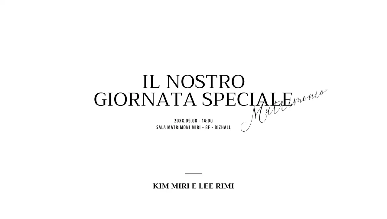 Per una semplice partecipazione di nozze con testo nero in corsivo