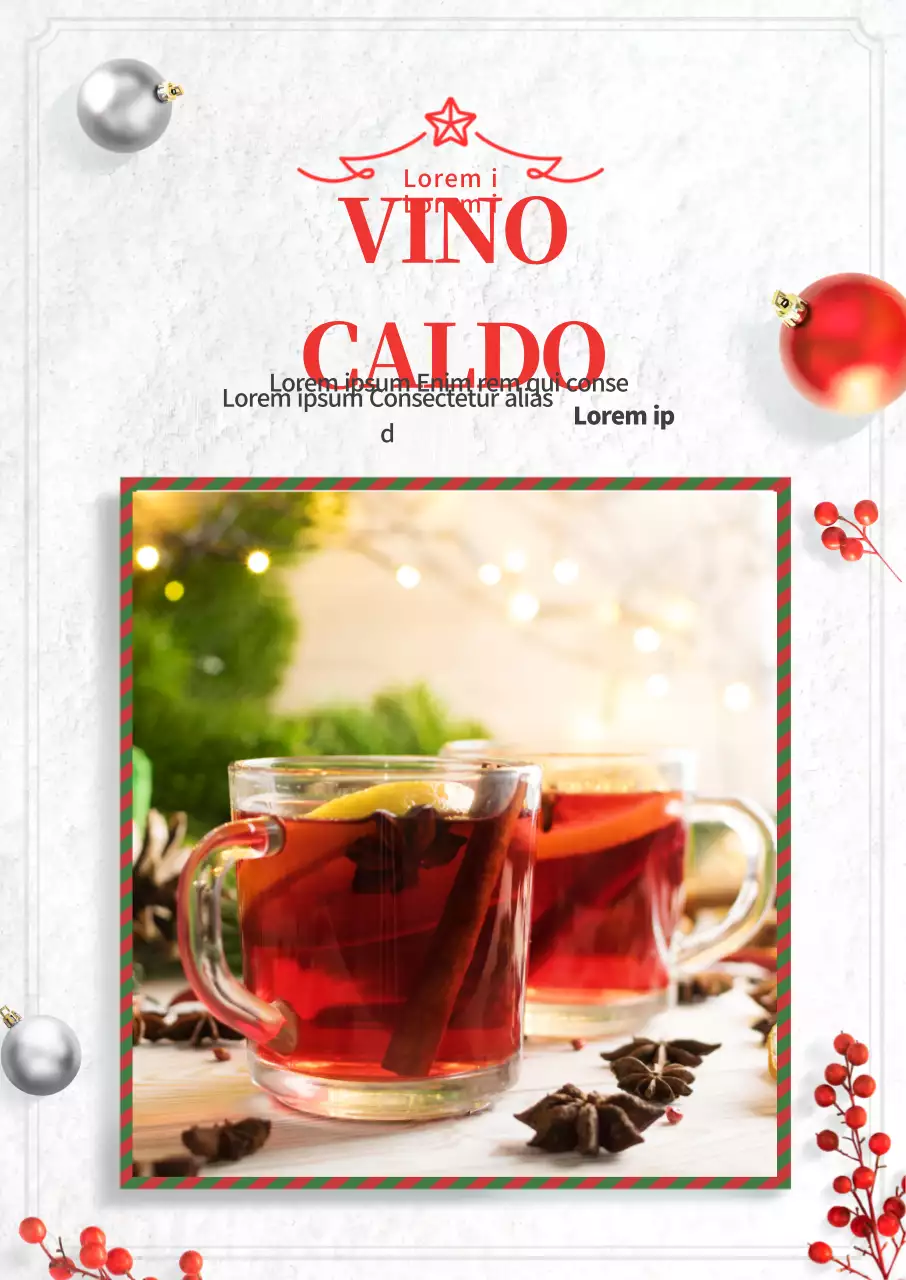 Pubblicità del menu del caffè White Christmas