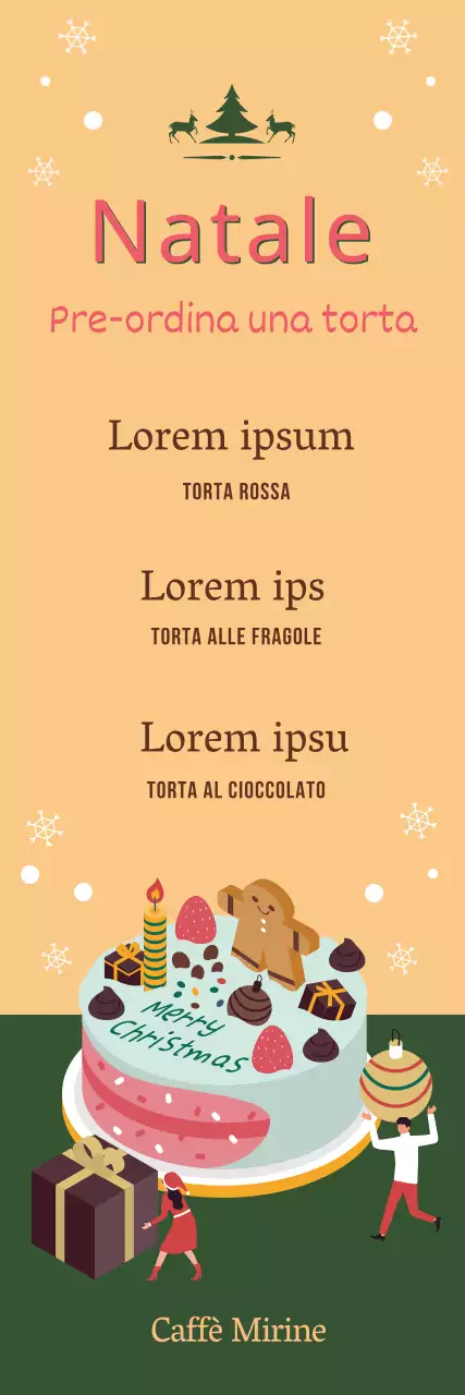 Torta di Natale illustrata all'arancia Prenotazione caffè