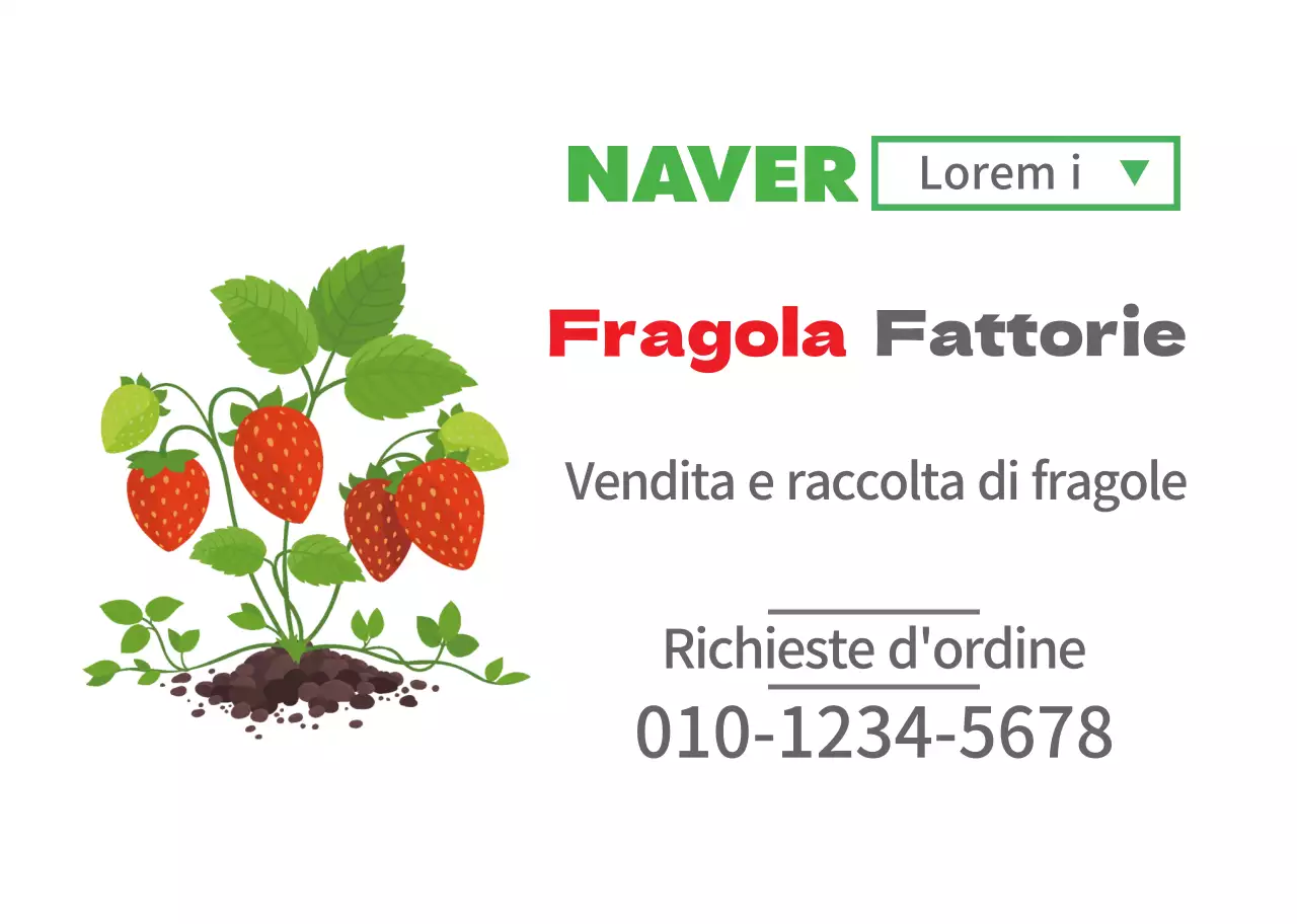 Illustrazione di frutta bianca promozione fattoria di fragole