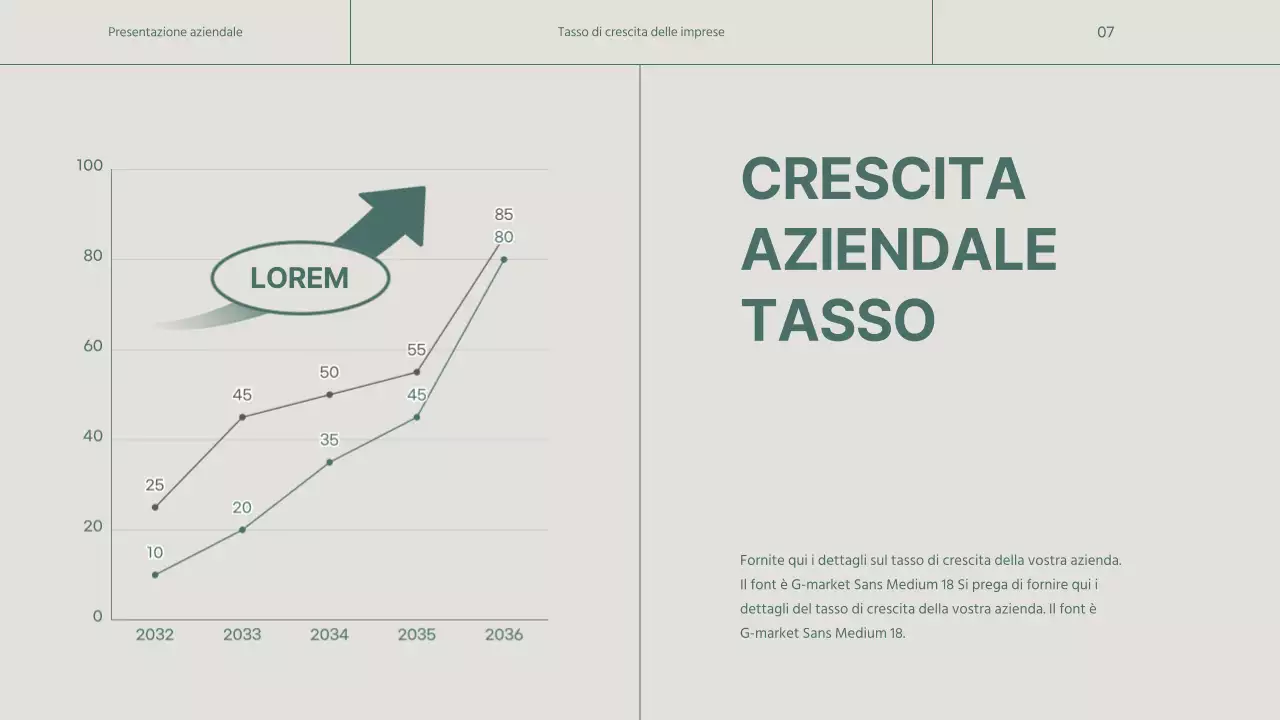 Un semplice profilo aziendale verde e beige