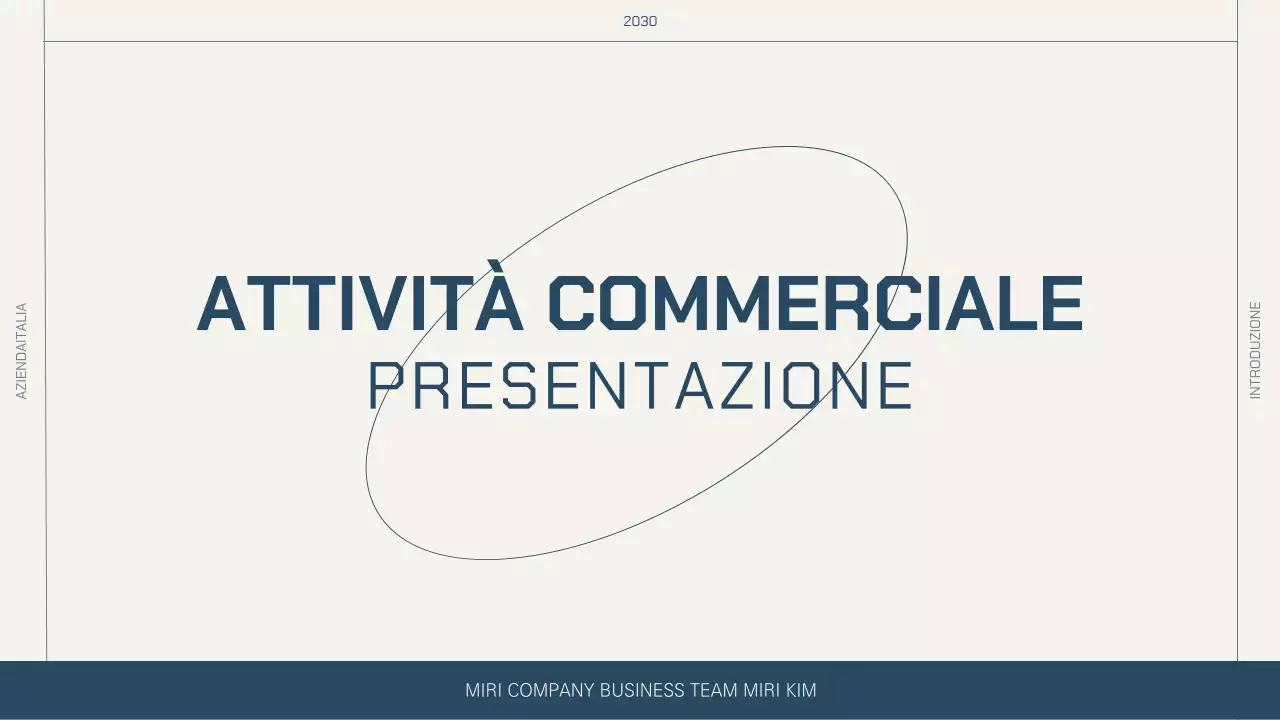 Layout semplice in beige e blu per un profilo aziendale