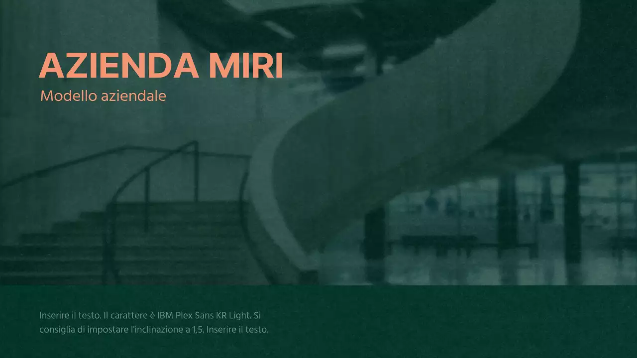 Piano aziendale a trama verde e arancione