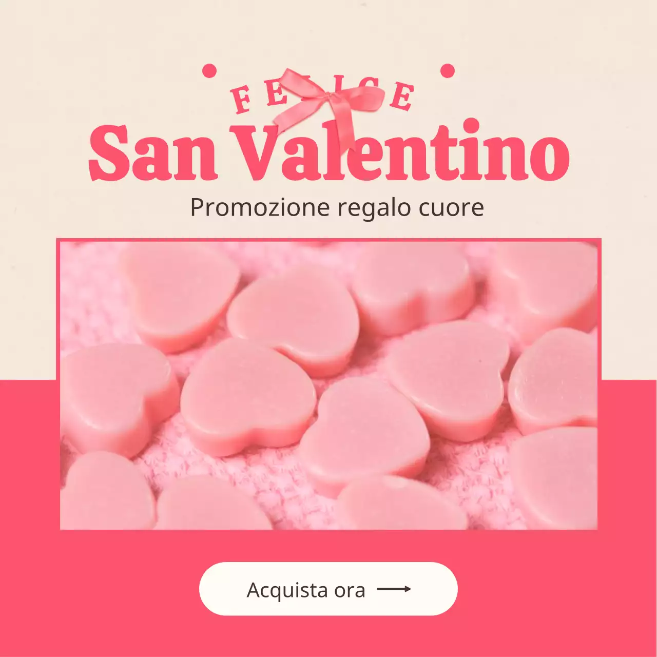 Promozione della Giornata Bianca con punti di nastro su sfondo rosa e beige