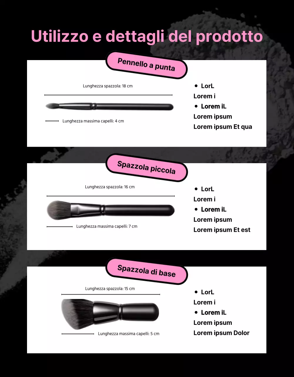 Promuovere pennelli kitsch su uno sfondo rosa