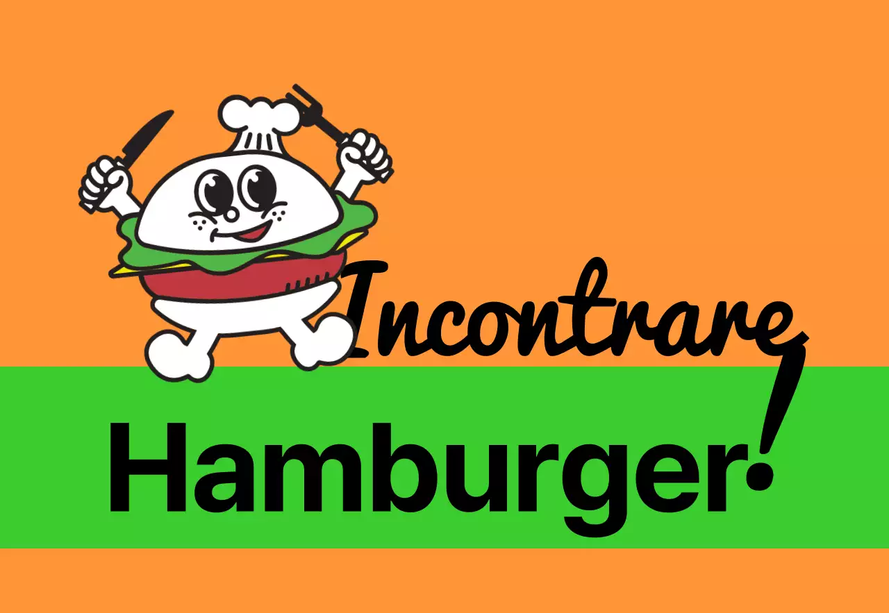 Un'insegna unica all'interno del punto vendita con il testo colorato e multicolore Meal Burger e i simpatici personaggi dell'hamburger