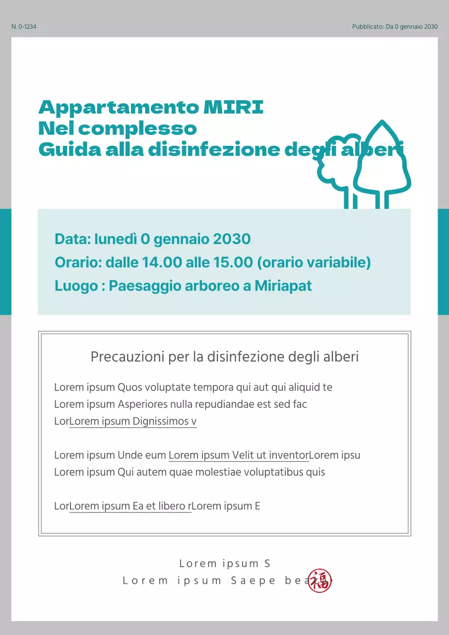 Guida alla disinfezione degli alberi nei complessi condominiali grigi e turchesi