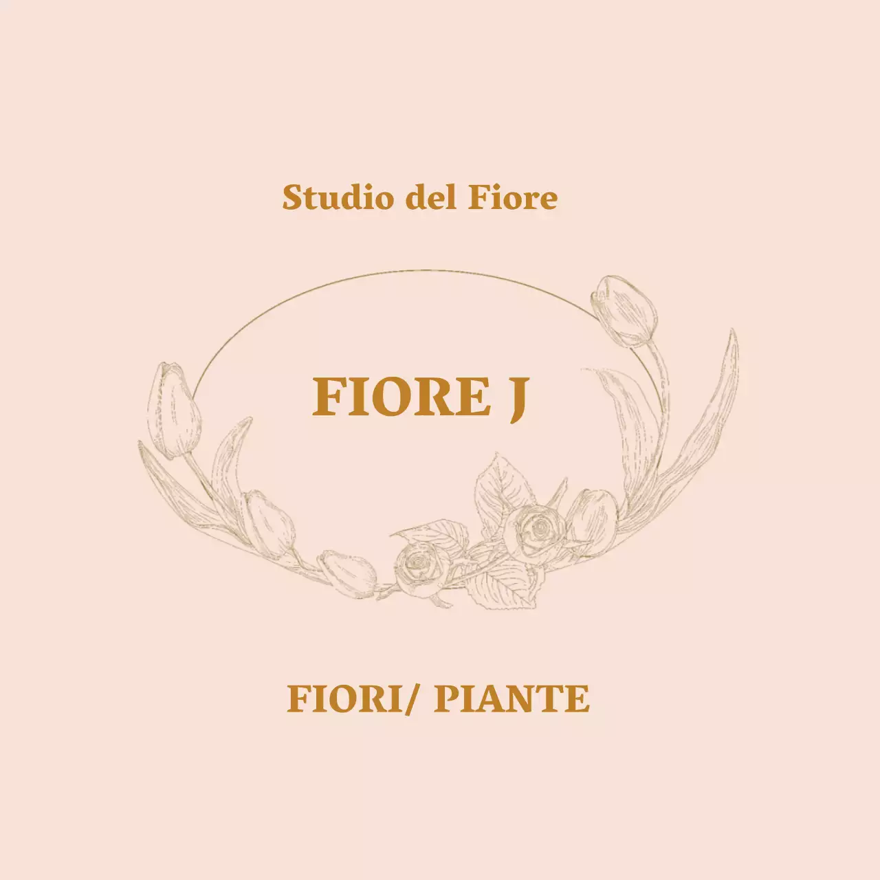 Etichetta da fioraio vintage con illustrazione beige