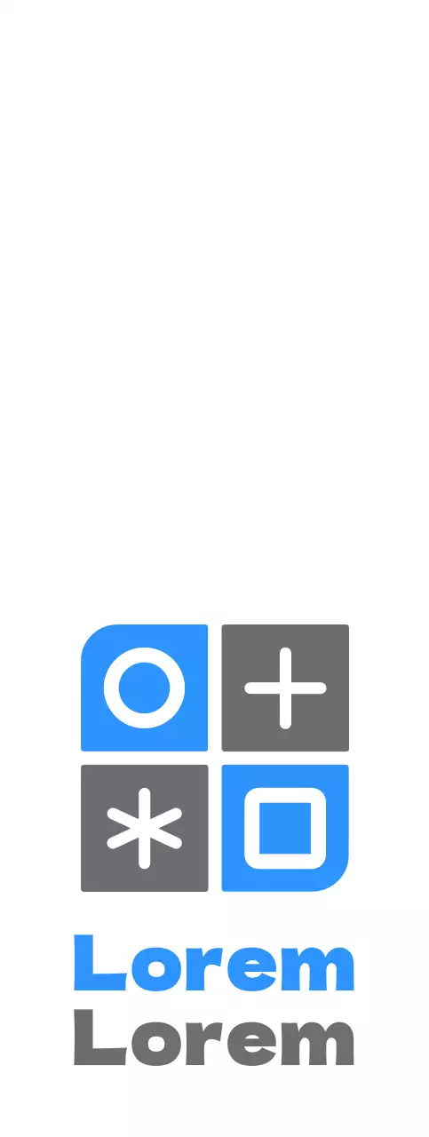 Stile semplice e pulito per la combinazione di forme e simboli del logo in blu e grigio scuro per la pubblicità e le promozioni dell'ospedale.